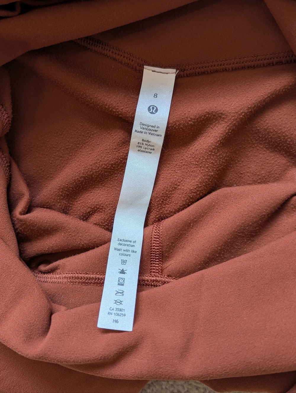 Lululemon Women's Yoga Align High-Rise 7" Dark Terracotta Shorts Sz 8 - Picture 3 of 8